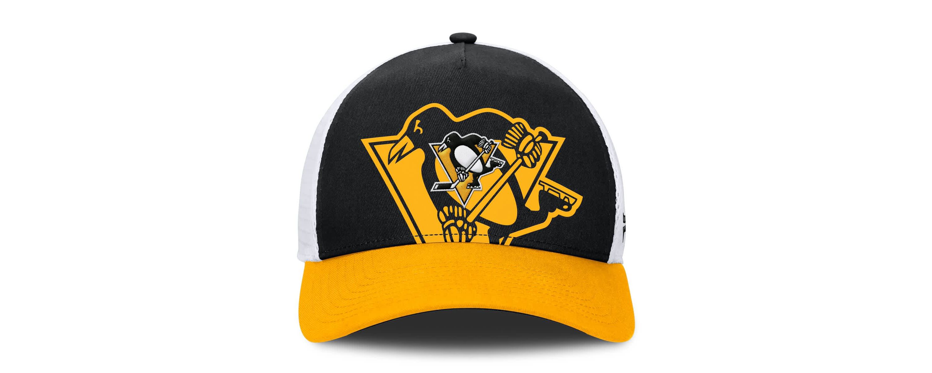 NHL Fanatics Black/Gold Pittsburgh Penguins Authentic Pro A-Frame Rink Adjustable Hat