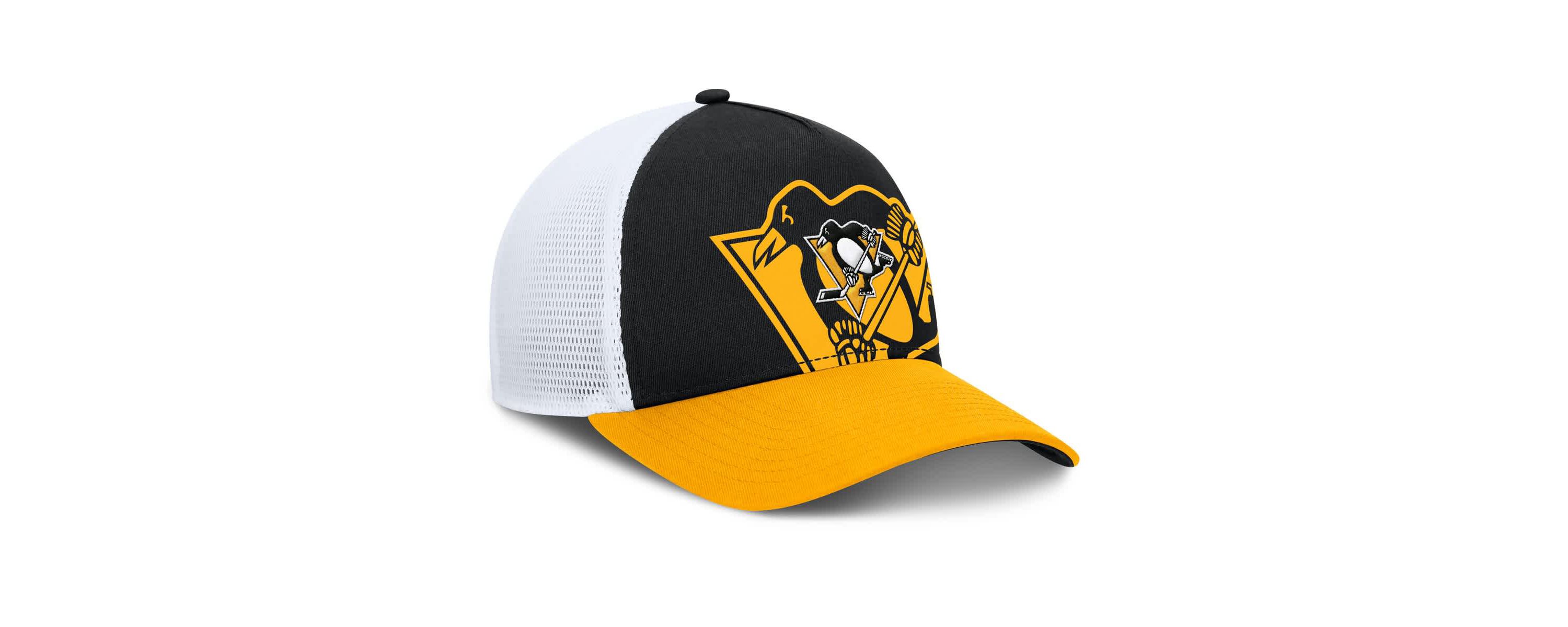 NHL Fanatics Black/Gold Pittsburgh Penguins Authentic Pro A-Frame Rink Adjustable Hat