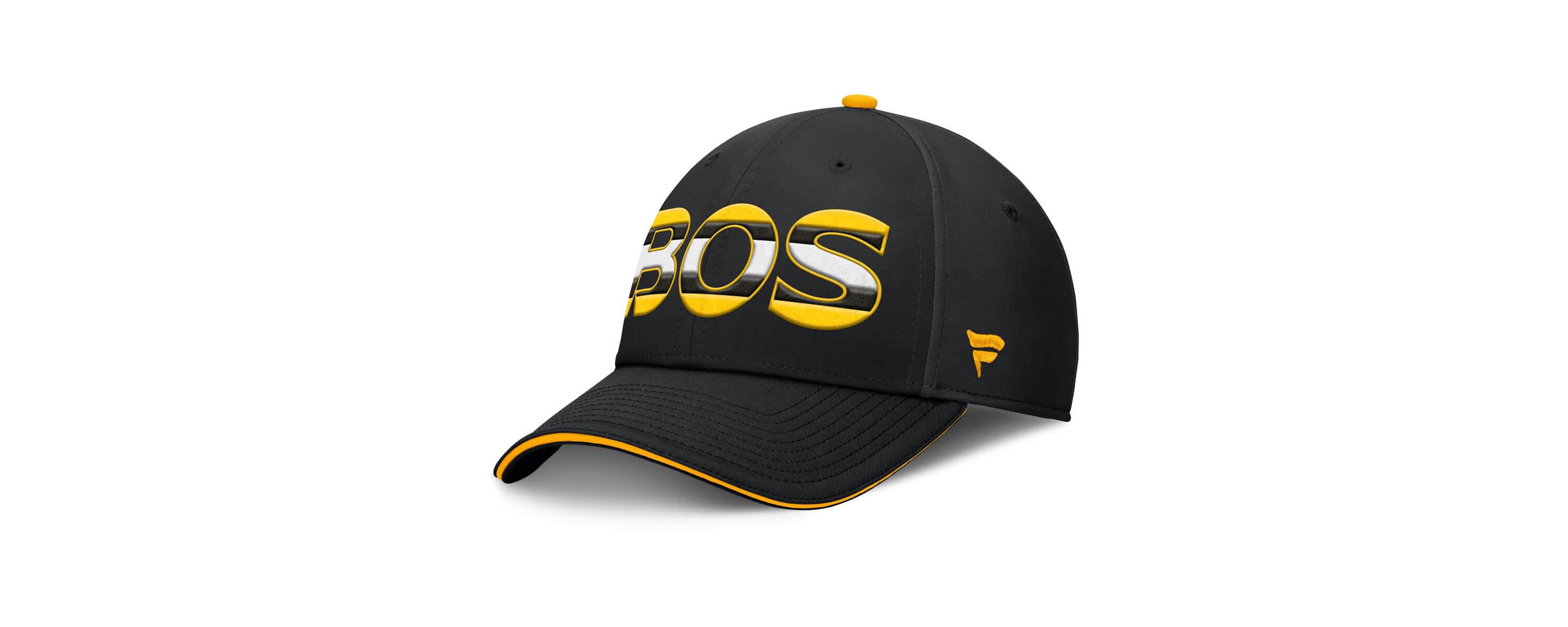 NHL Fanatics Black/Gold Authentic Pro Rink Team Code Flex Hat
