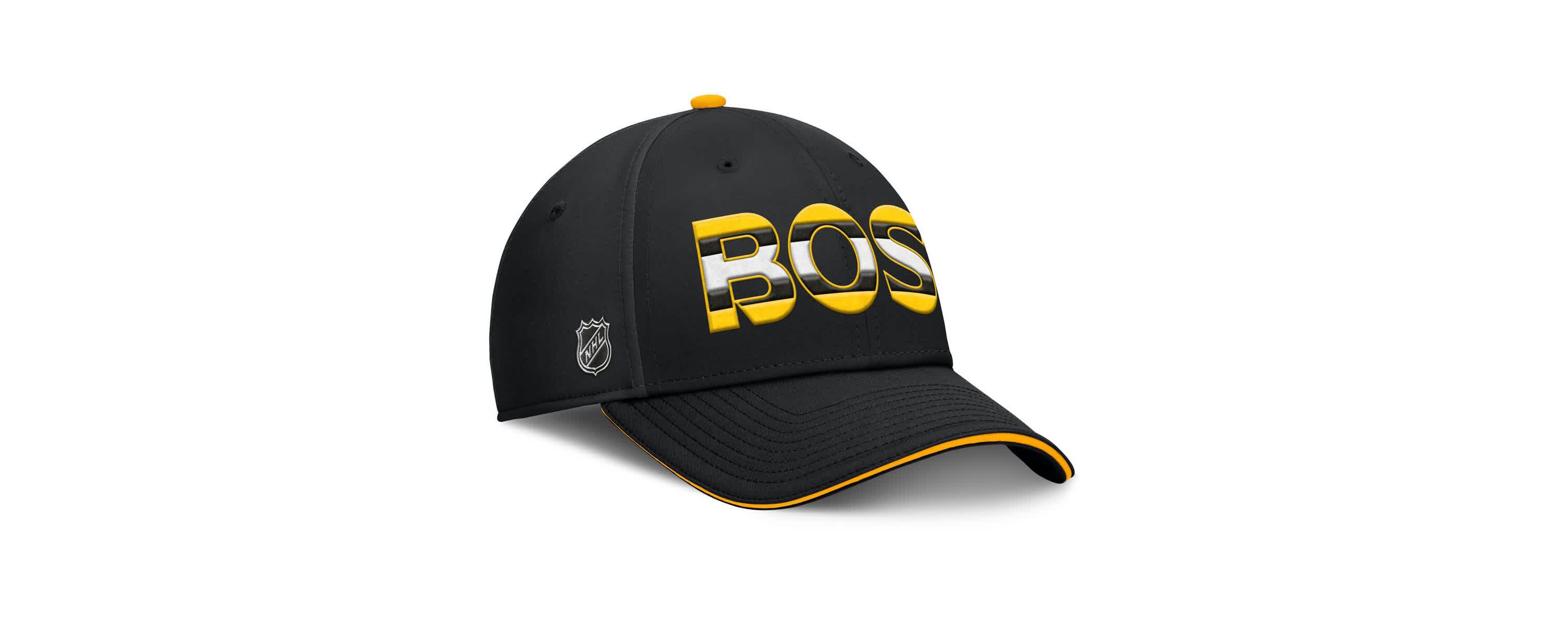 NHL Fanatics Black/Gold Authentic Pro Rink Team Code Flex Hat