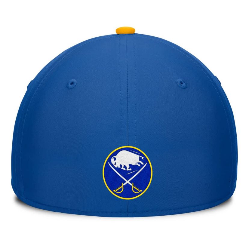 NHL Fanatics Royal/Gold Buffalo Sabres Authentic Pro Rink Team Code Flex Hat