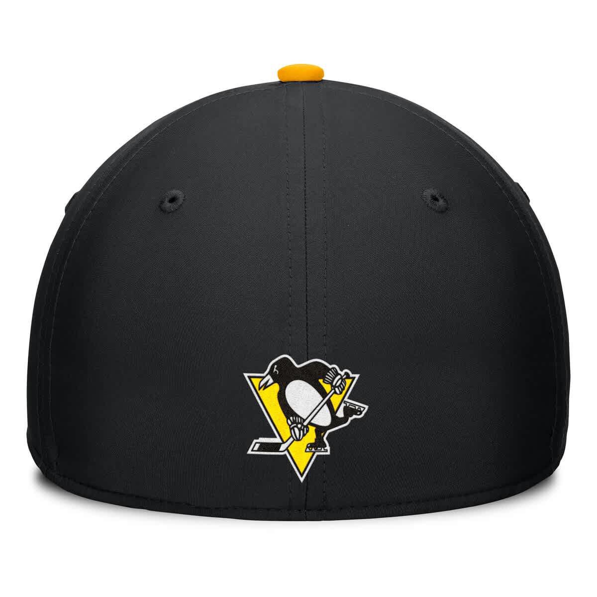 NHL Fanatics Black/Gold Pittsburgh Penguins Authentic Pro Rink Team Code Flex Hat