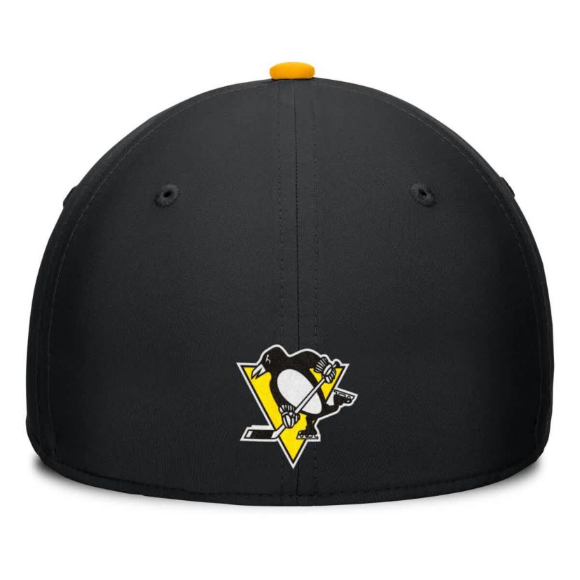 NHL Fanatics Black/Gold Pittsburgh Penguins Authentic Pro Rink Team Code Flex Hat