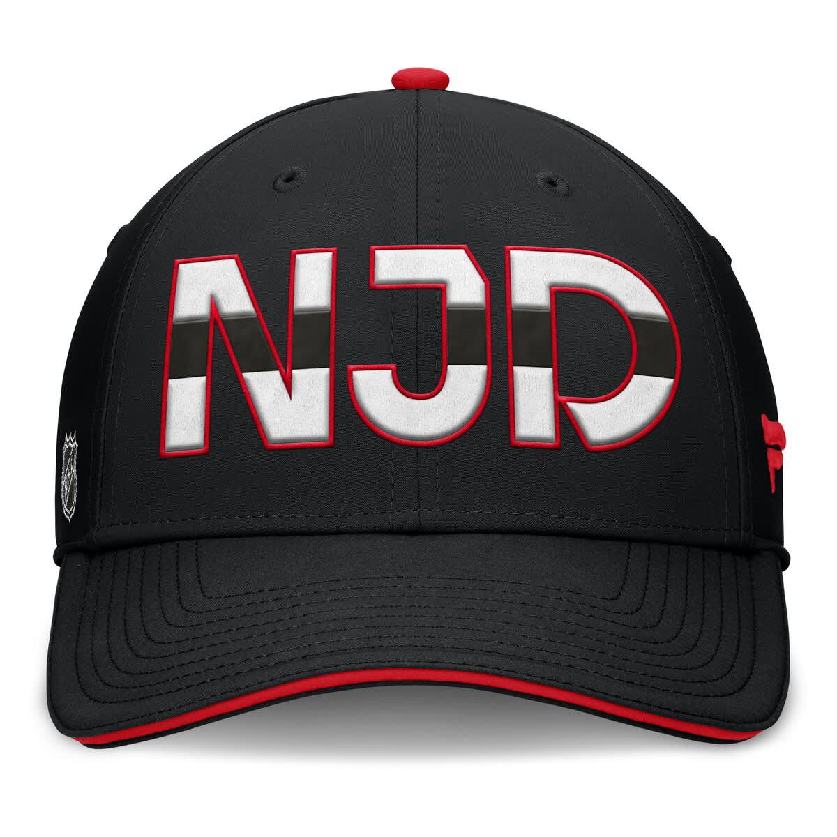 NHL Fanatics Black/Red New Jersey Devils Authentic Pro Rink Team Code Flex Hat