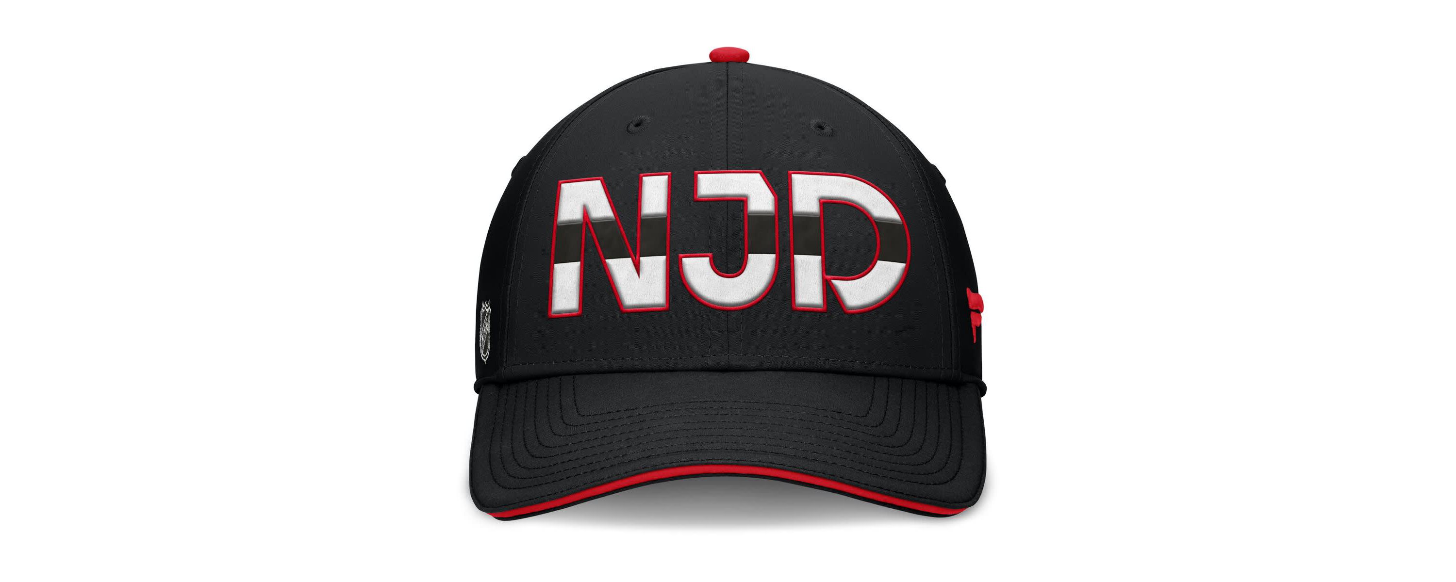 NHL Fanatics Black/Red New Jersey Devils Authentic Pro Rink Team Code Flex Hat