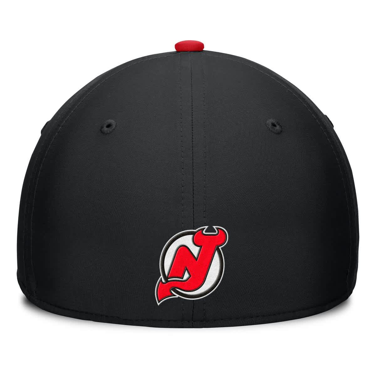 NHL Fanatics Black/Red New Jersey Devils Authentic Pro Rink Team Code Flex Hat