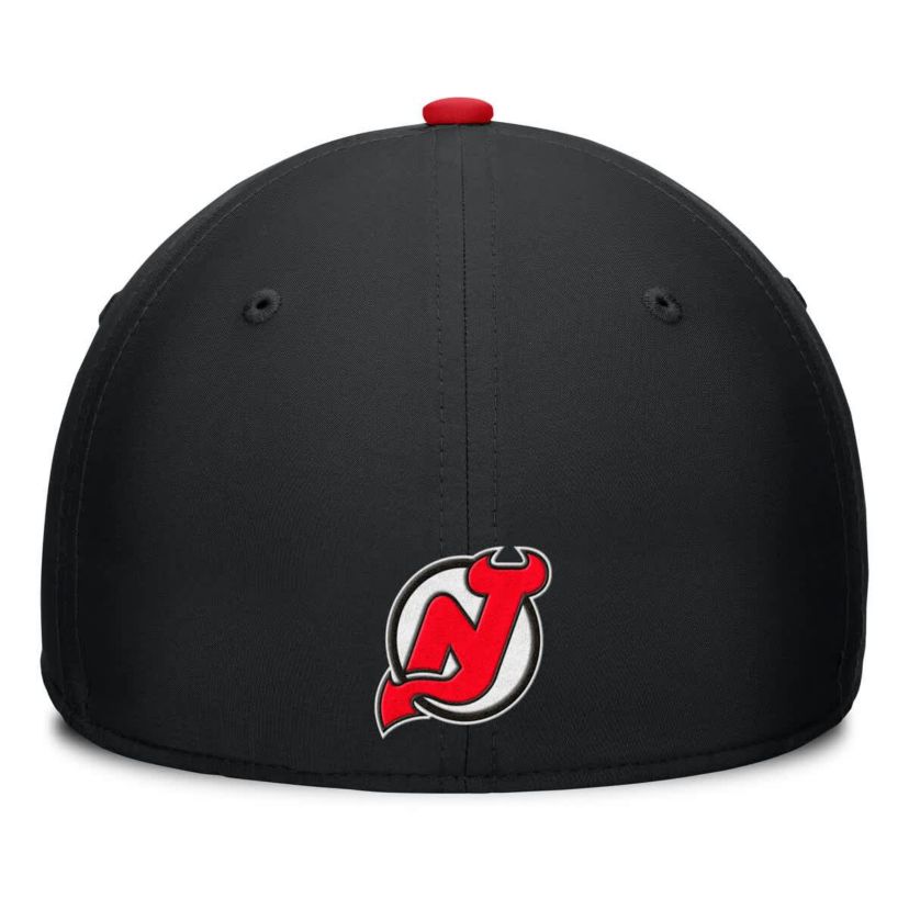 NHL Fanatics Black/Red New Jersey Devils Authentic Pro Rink Team Code Flex Hat