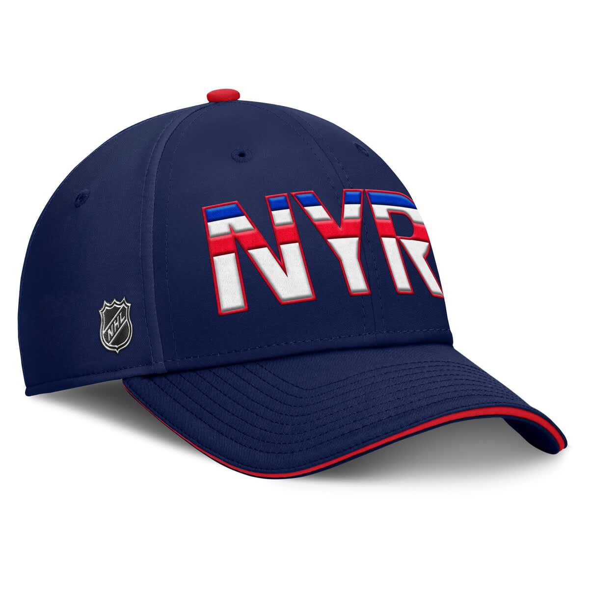 NHL Fanatics Navy/Red New York Rangers Authentic Pro Rink Team Code Flex Hat