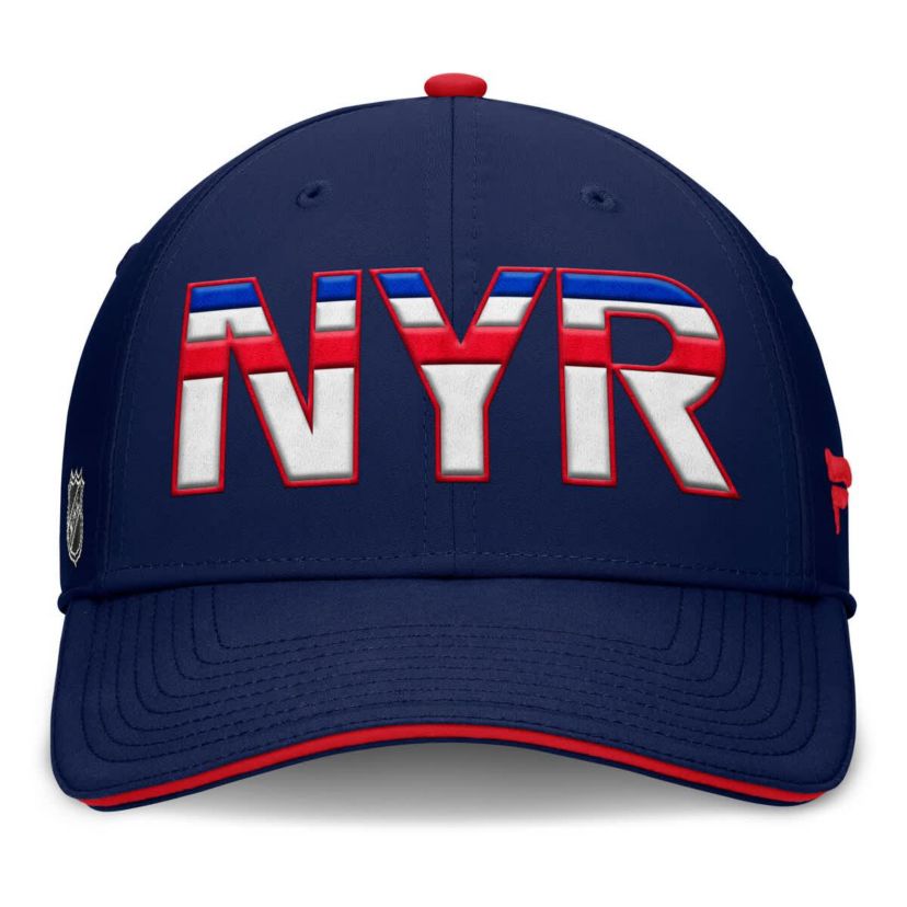 NHL Fanatics Navy/Red New York Rangers Authentic Pro Rink Team Code Flex Hat