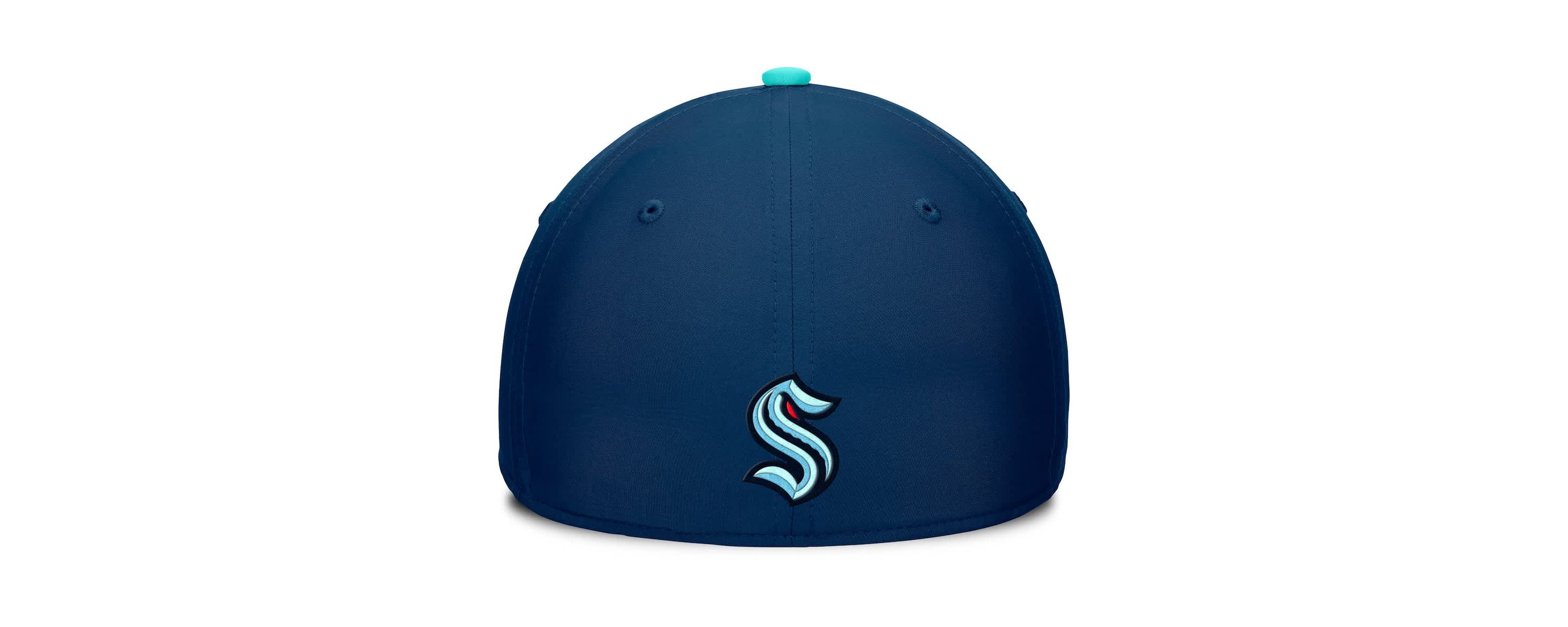 NHL Fanatics Deep Sea Blue/Light Seattle Kraken Authentic Pro Rink Team Code Flex Hat