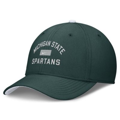 Men's NCAA Nike Michigan State Spartans Primetime Rise Swoosh Flex Hat, Green, Large