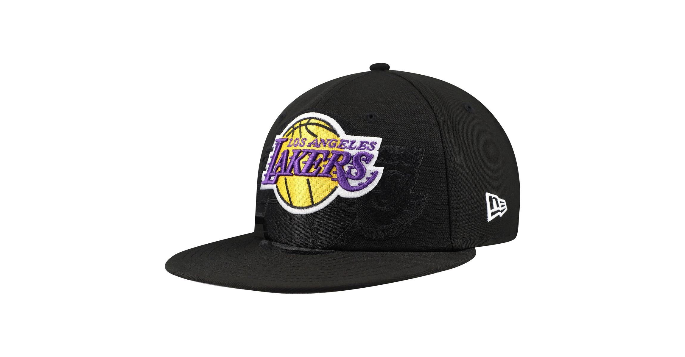NBA Los Angeles Lakers Blackout Shadow Logo 59FIFTY Fitted Hat