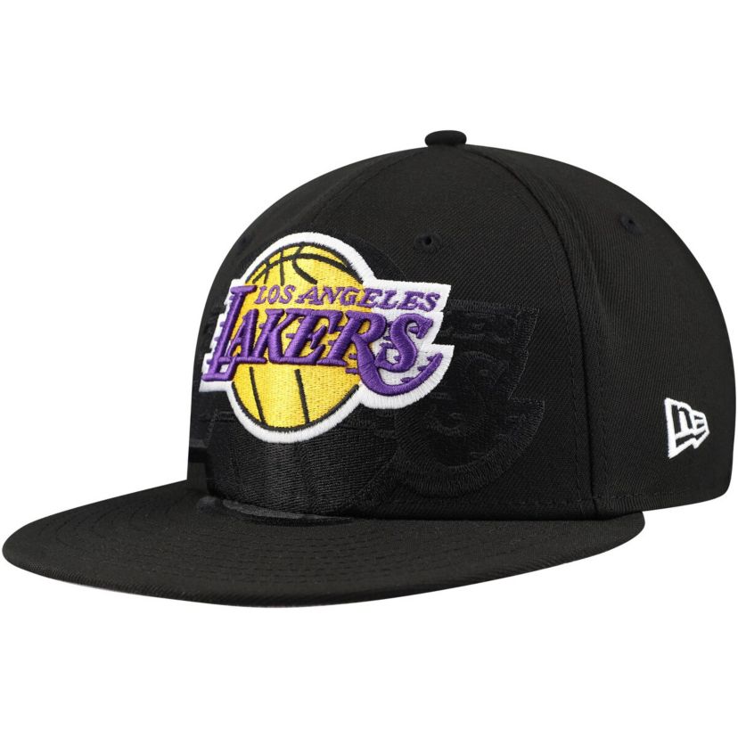 NBA Los Angeles Lakers Blackout Shadow Logo 59FIFTY Fitted Hat