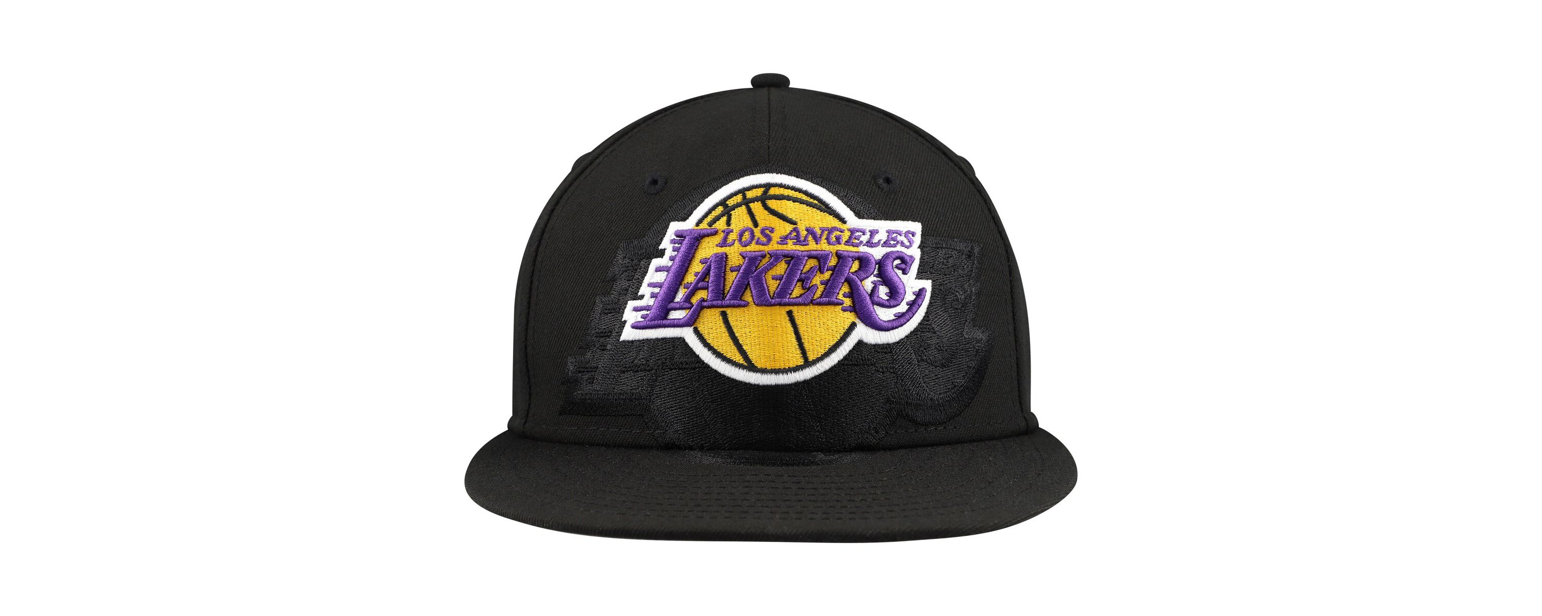 NBA Los Angeles Lakers Blackout Shadow Logo 59FIFTY Fitted Hat