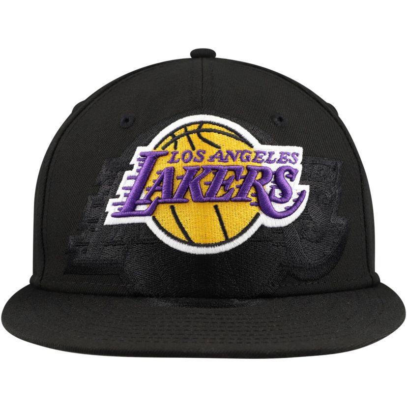 NBA Los Angeles Lakers Blackout Shadow Logo 59FIFTY Fitted Hat