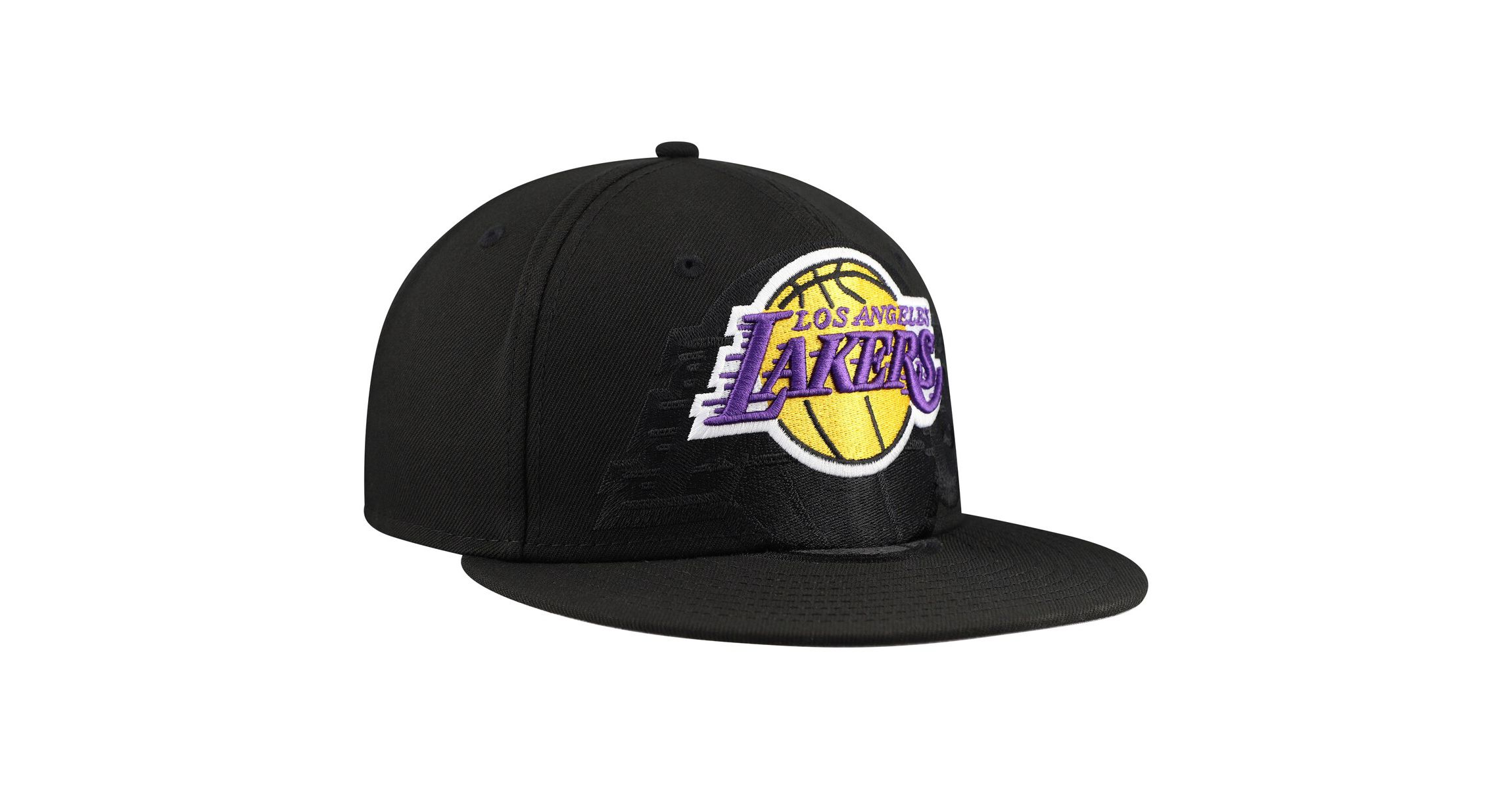 NBA Los Angeles Lakers Blackout Shadow Logo 59FIFTY Fitted Hat