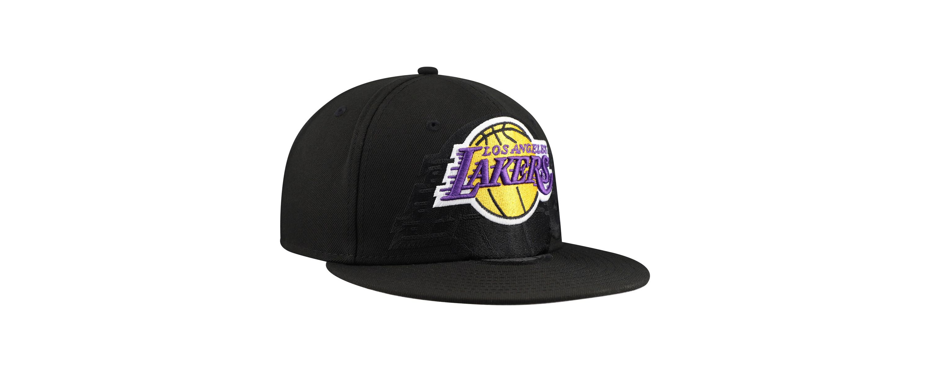 NBA Los Angeles Lakers Blackout Shadow Logo 59FIFTY Fitted Hat