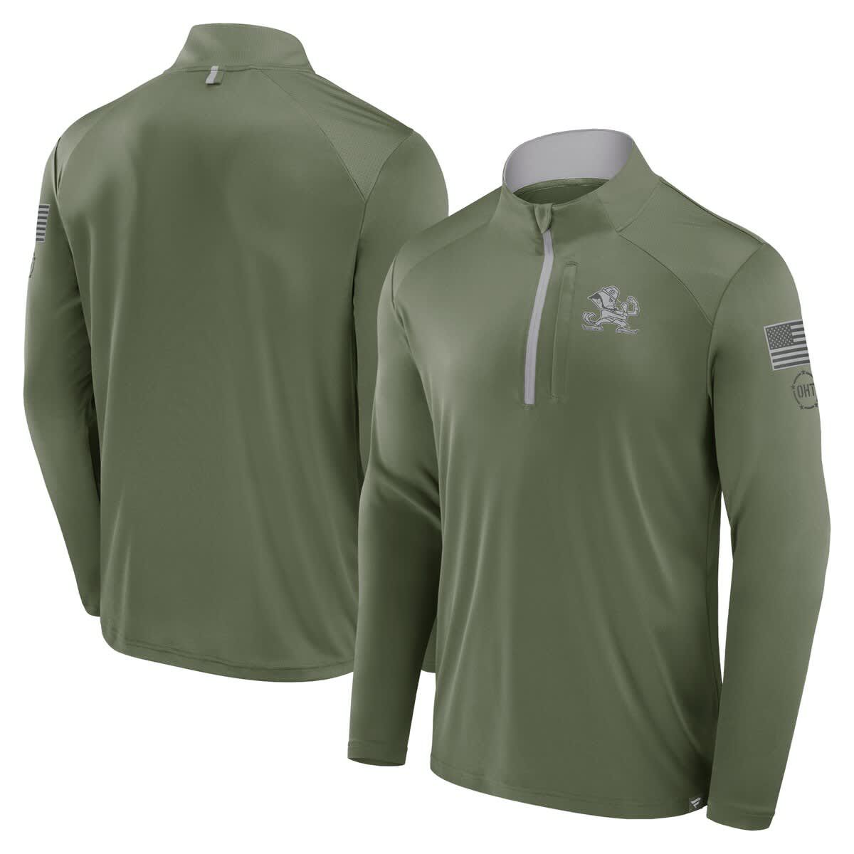 NCAA Fanatics Notre Dame Fighting Irish OHT Military Appreciation Defender Quarter-Zip Jacket