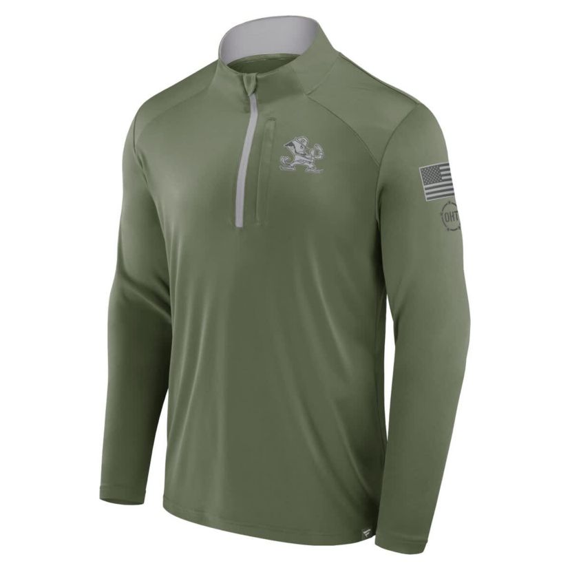 NCAA Fanatics Notre Dame Fighting Irish OHT Military Appreciation Defender Quarter-Zip Jacket