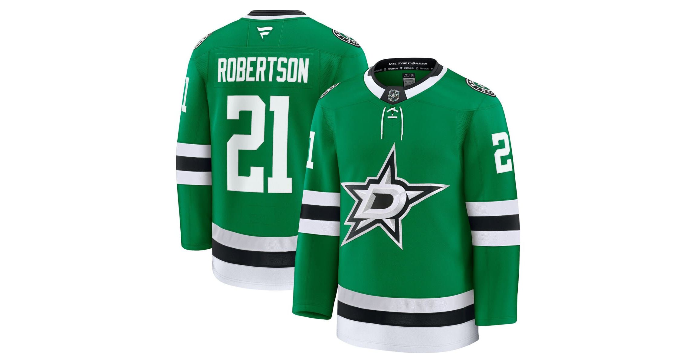 NHL Fanatics Jason Robertson Kelly Dallas Stars Home Premium Jersey
