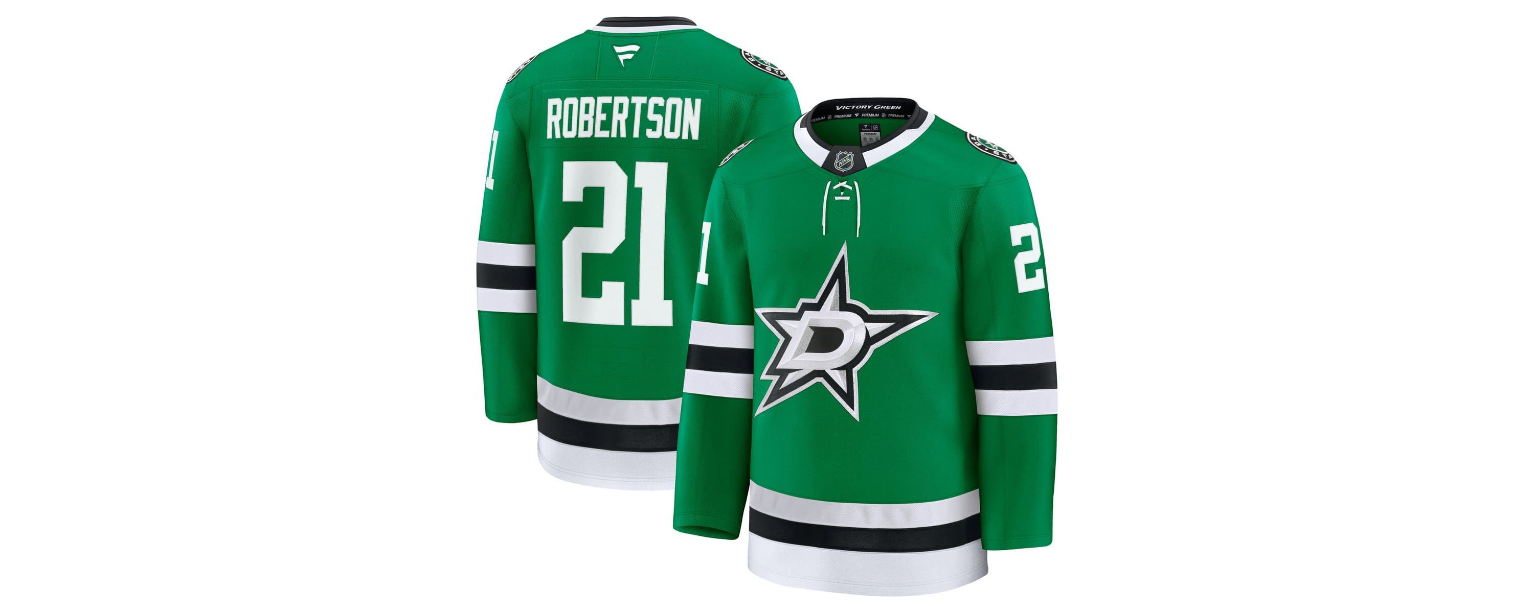 NHL Fanatics Jason Robertson Kelly Dallas Stars Home Premium Jersey