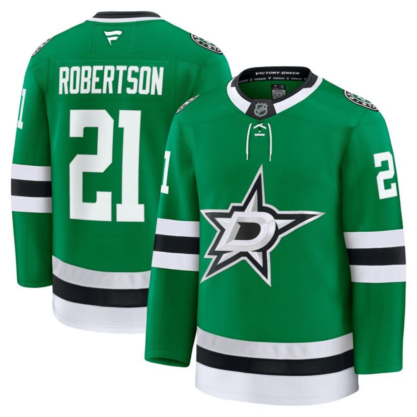 NHL Fanatics Jason Robertson Kelly Dallas Stars Home Premium Jersey