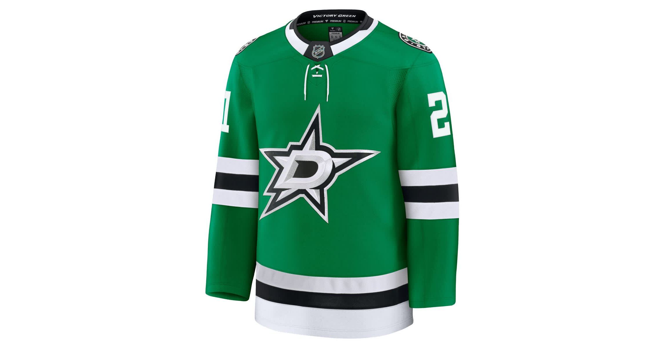 NHL Fanatics Jason Robertson Kelly Dallas Stars Home Premium Jersey