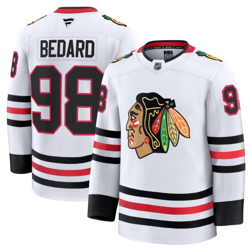 NHL Fanatics Connor Bedard Chicago Blackhawks Away Premium Jersey