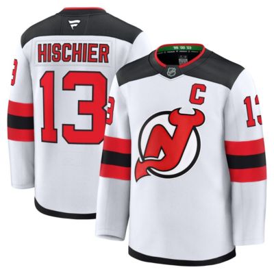 Men's NHL Fanatics Nico Hischier New Jersey Devils Away Premium Jersey, White, 56 Regular
