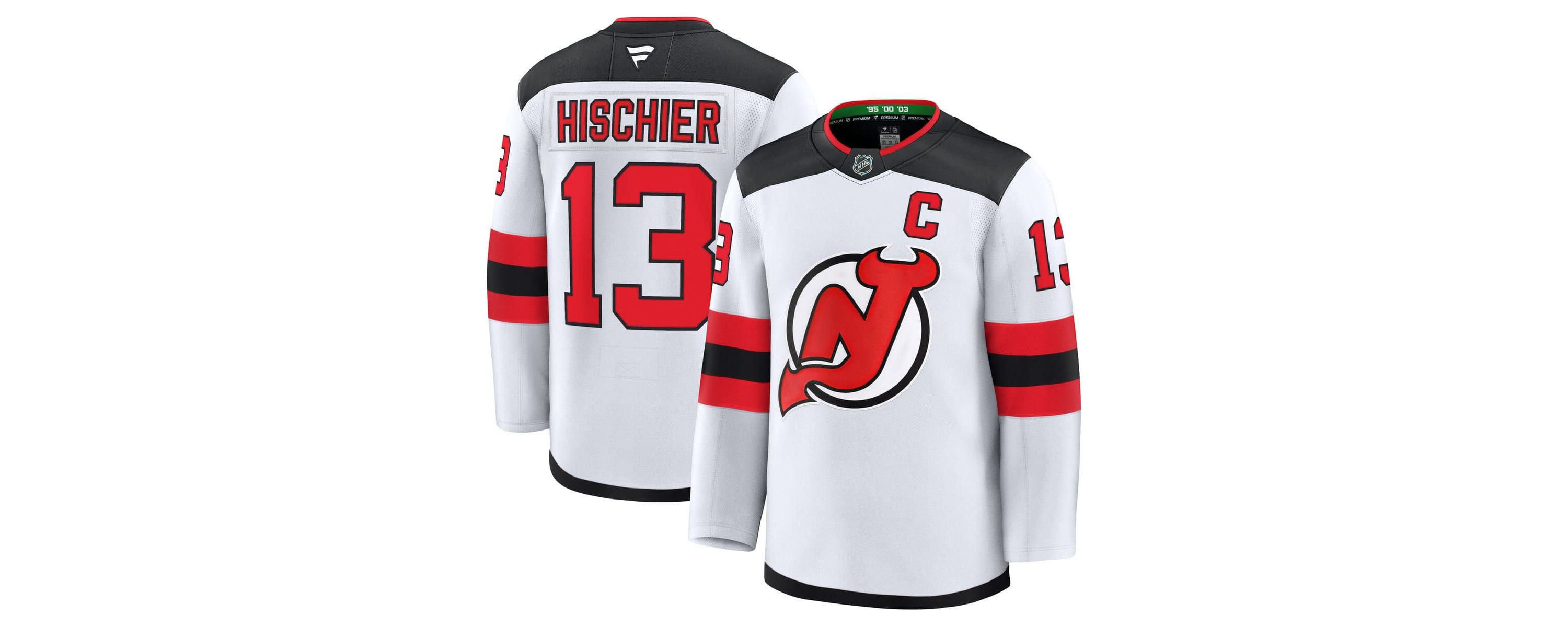 NHL Fanatics Nico Hischier New Jersey Devils Away Premium Jersey