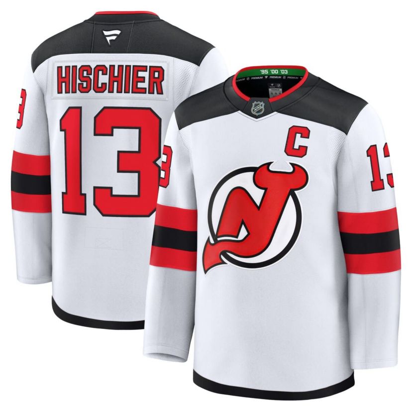 NHL Fanatics Nico Hischier New Jersey Devils Away Premium Jersey