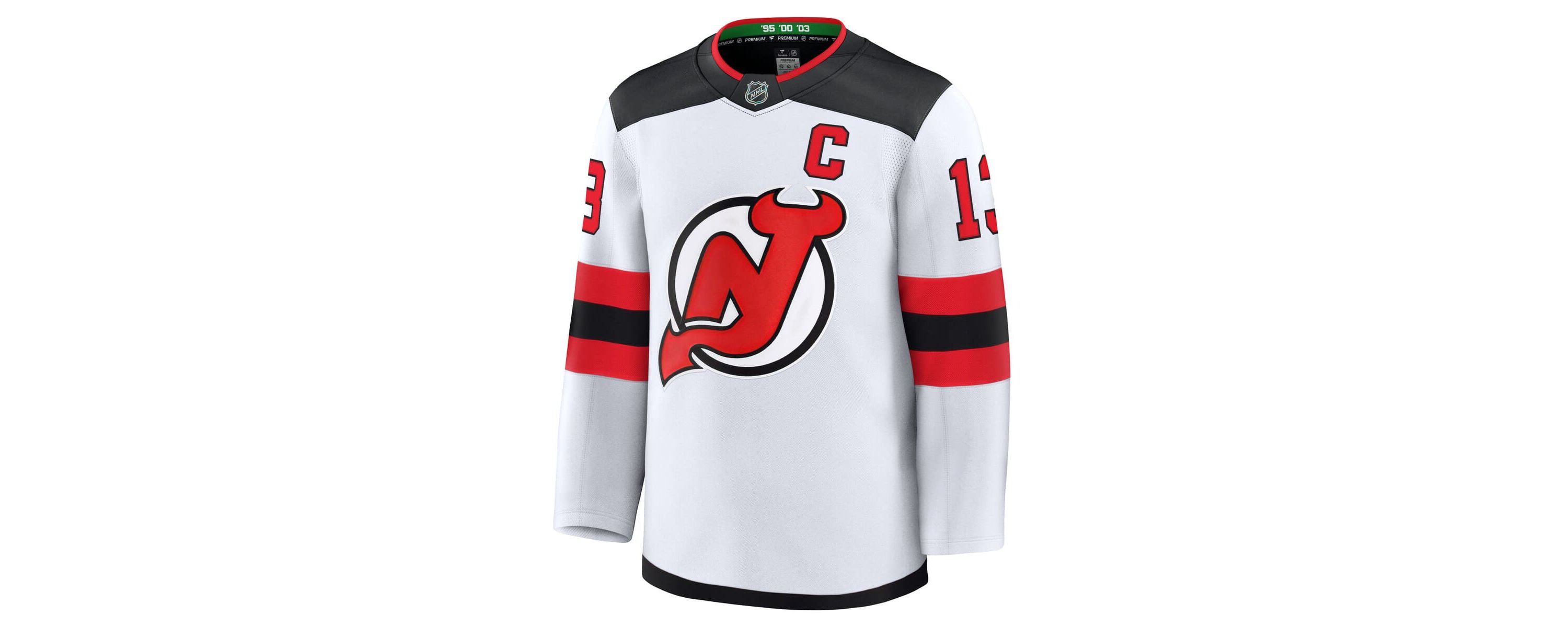 NHL Fanatics Nico Hischier New Jersey Devils Away Premium Jersey