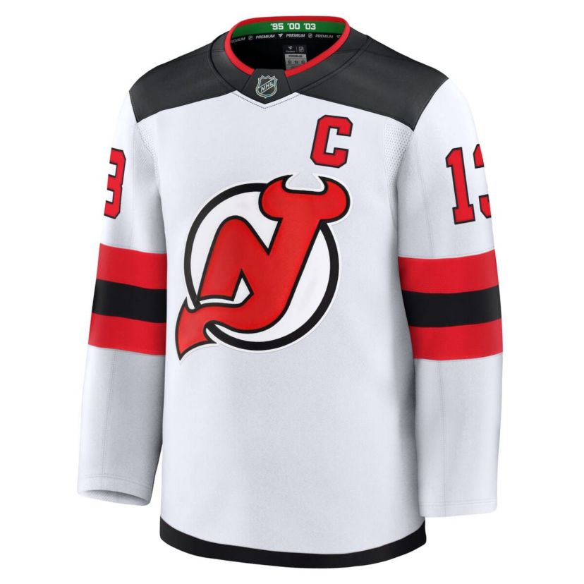 NHL Fanatics Nico Hischier New Jersey Devils Away Premium Jersey