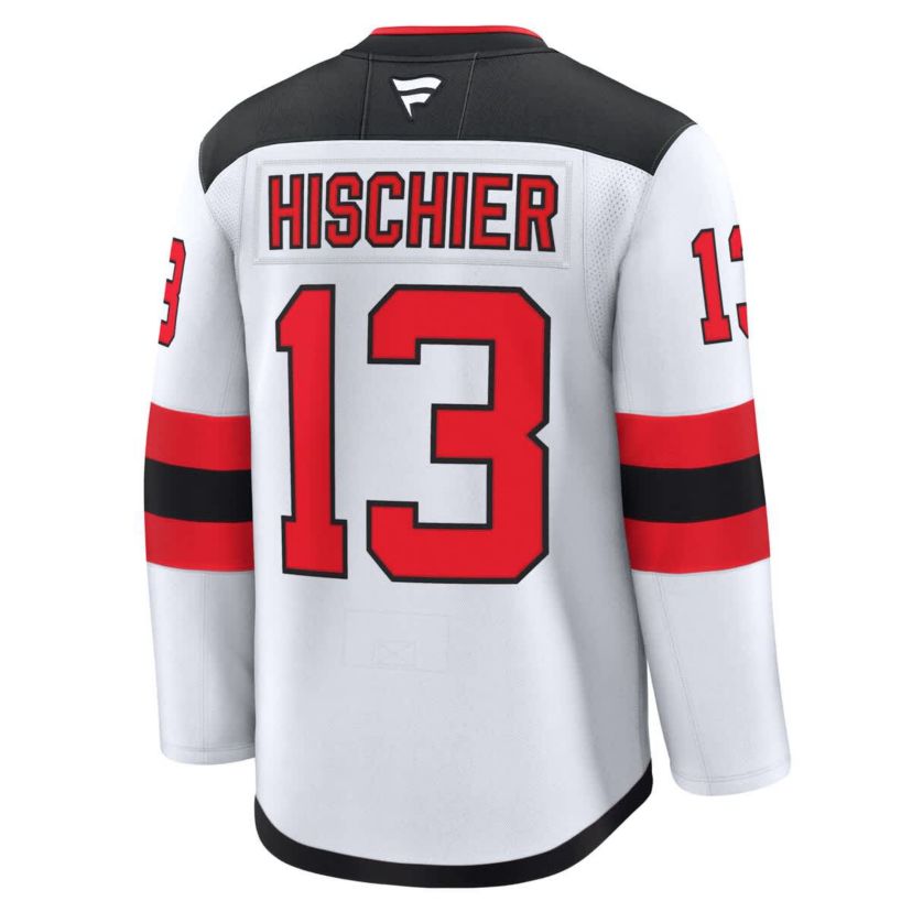 NHL Fanatics Nico Hischier New Jersey Devils Away Premium Jersey