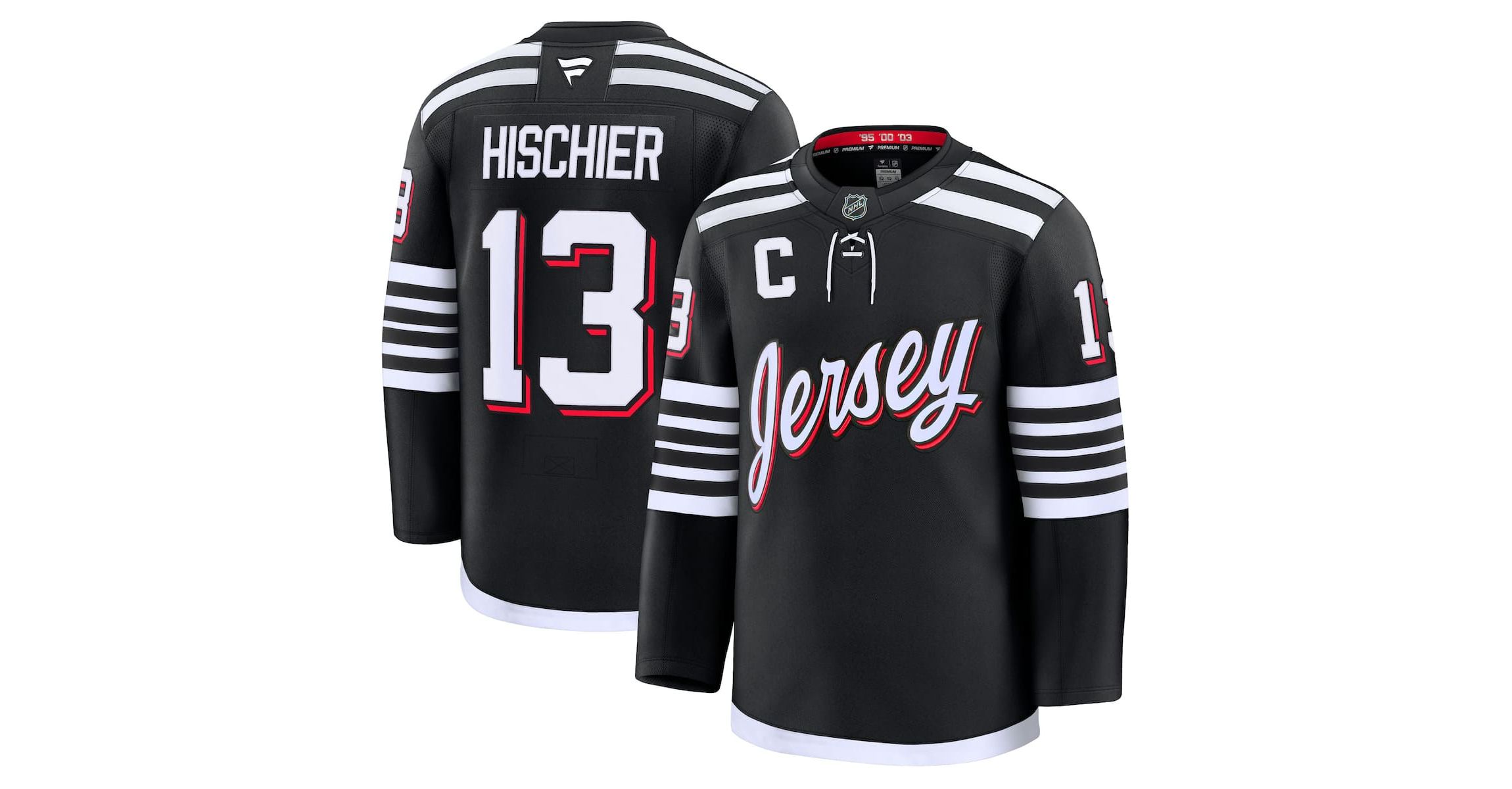 NHL Fanatics Nico Hischier New Jersey Devils Alternate Premium Jersey