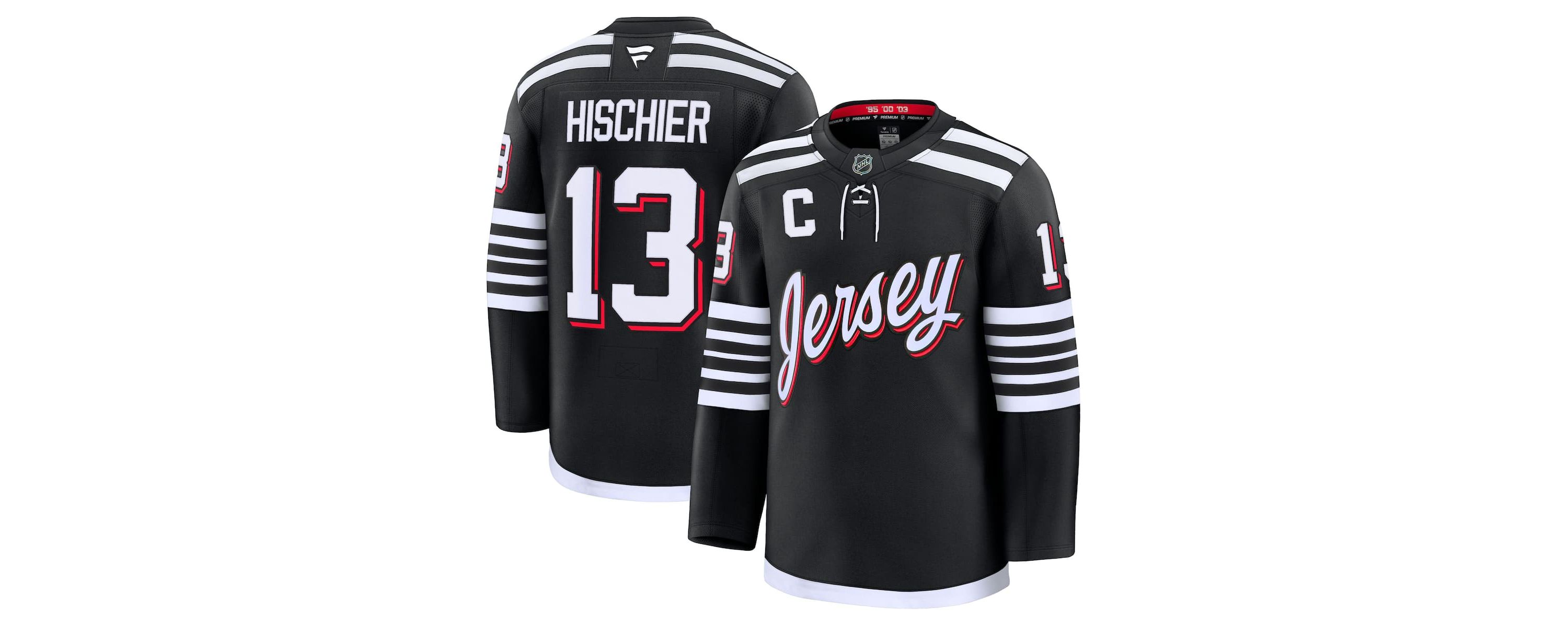 NHL Fanatics Nico Hischier New Jersey Devils Alternate Premium Jersey