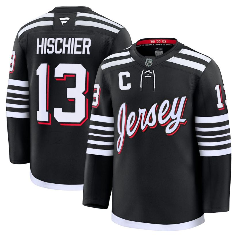 NHL Fanatics Nico Hischier New Jersey Devils Alternate Premium Jersey