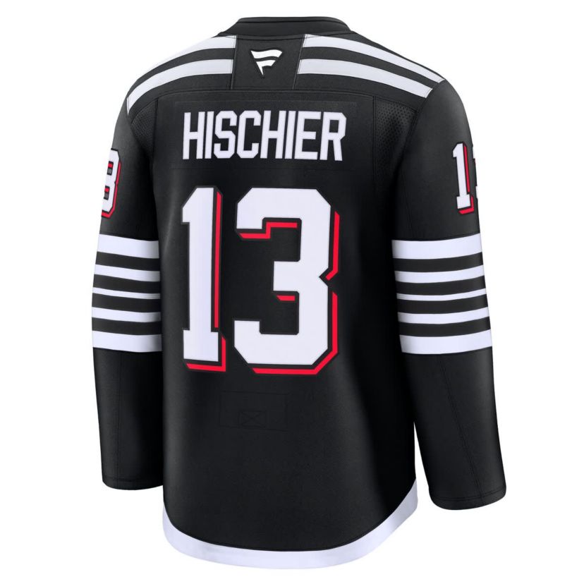 NHL Fanatics Nico Hischier New Jersey Devils Alternate Premium Jersey