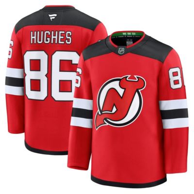 Men's NHL Fanatics Jack Hughes New Jersey Devils Home Premium Jersey, Red, 60 Regular