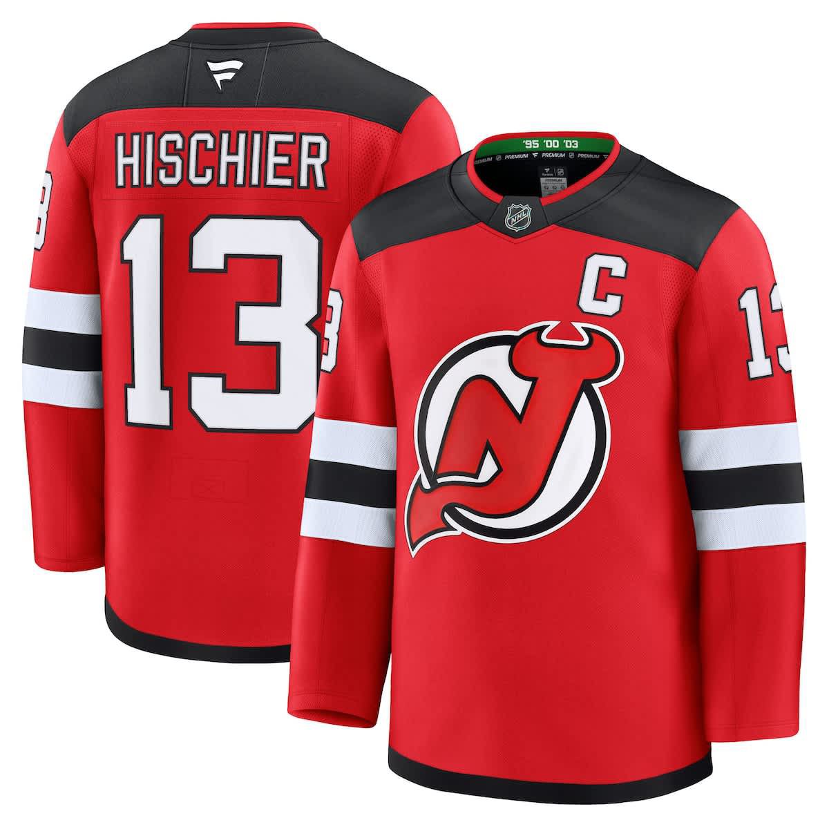 NHL Fanatics Nico Hischier New Jersey Devils Home Premium Jersey