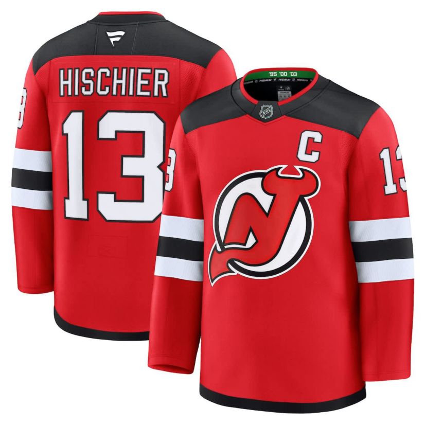 NHL Fanatics Nico Hischier New Jersey Devils Home Premium Jersey