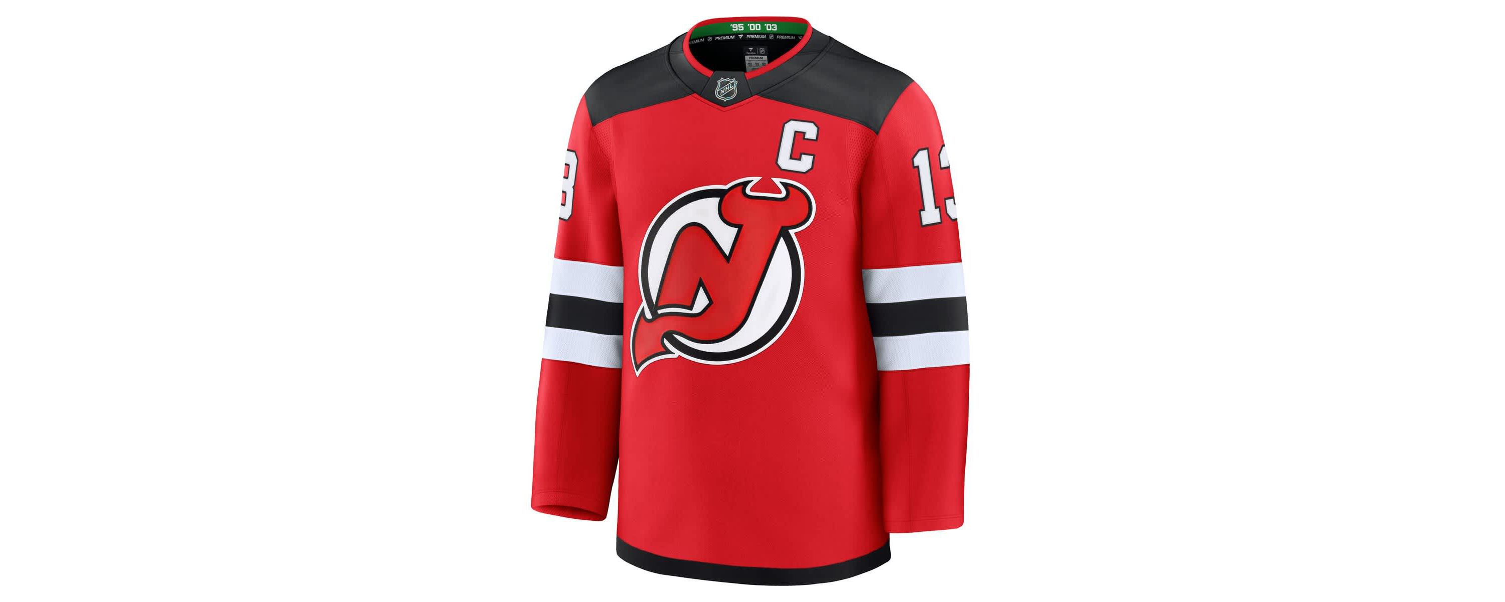 NHL Fanatics Nico Hischier New Jersey Devils Home Premium Jersey