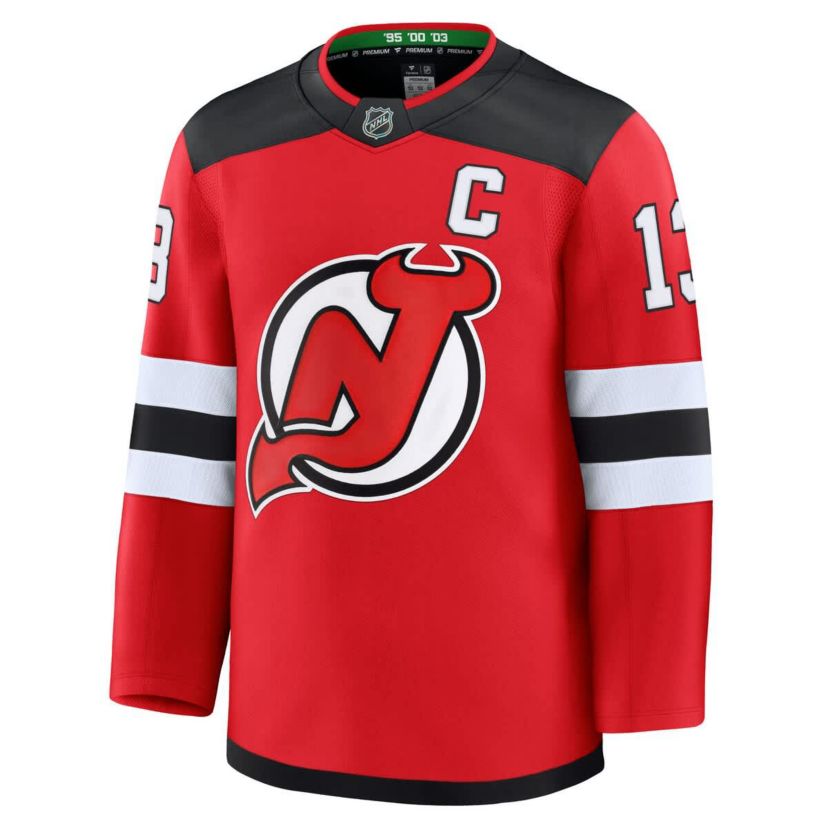 NHL Fanatics Nico Hischier New Jersey Devils Home Premium Jersey
