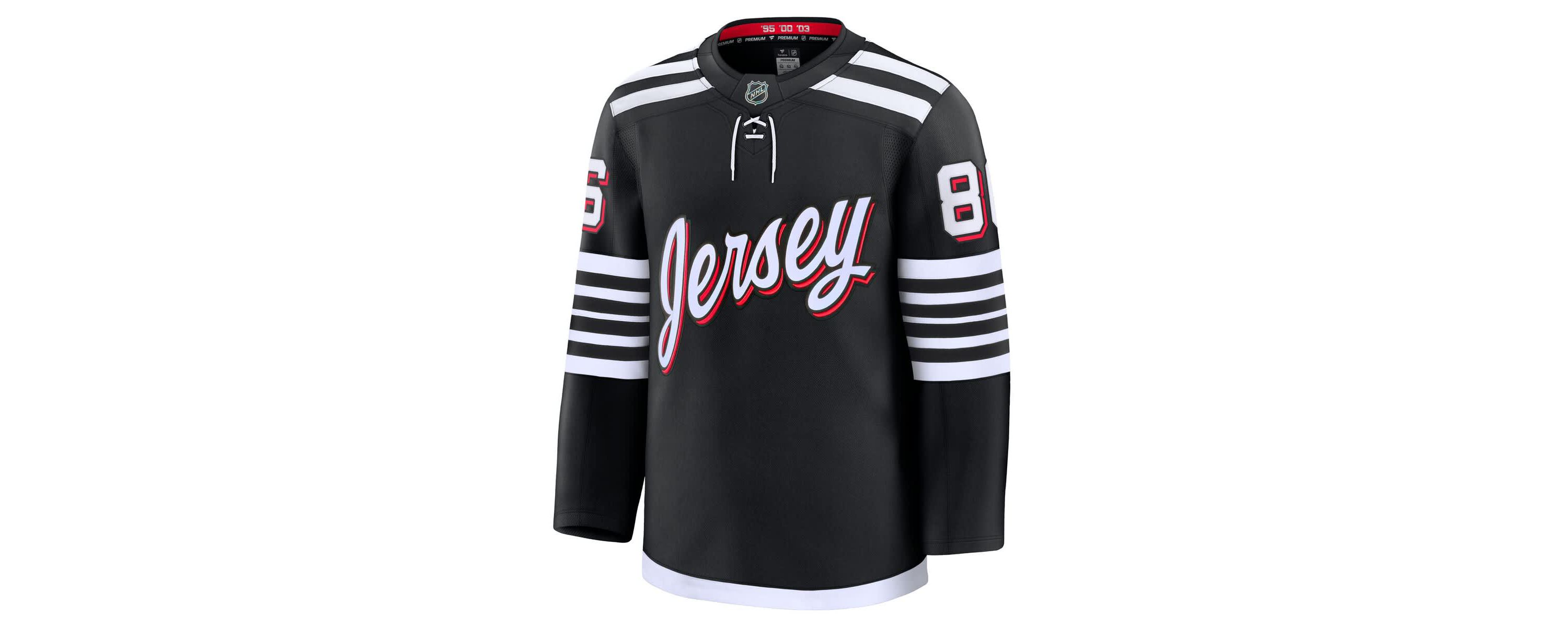 NHL Fanatics Jack Hughes New Jersey Devils Alternate Premium Jersey