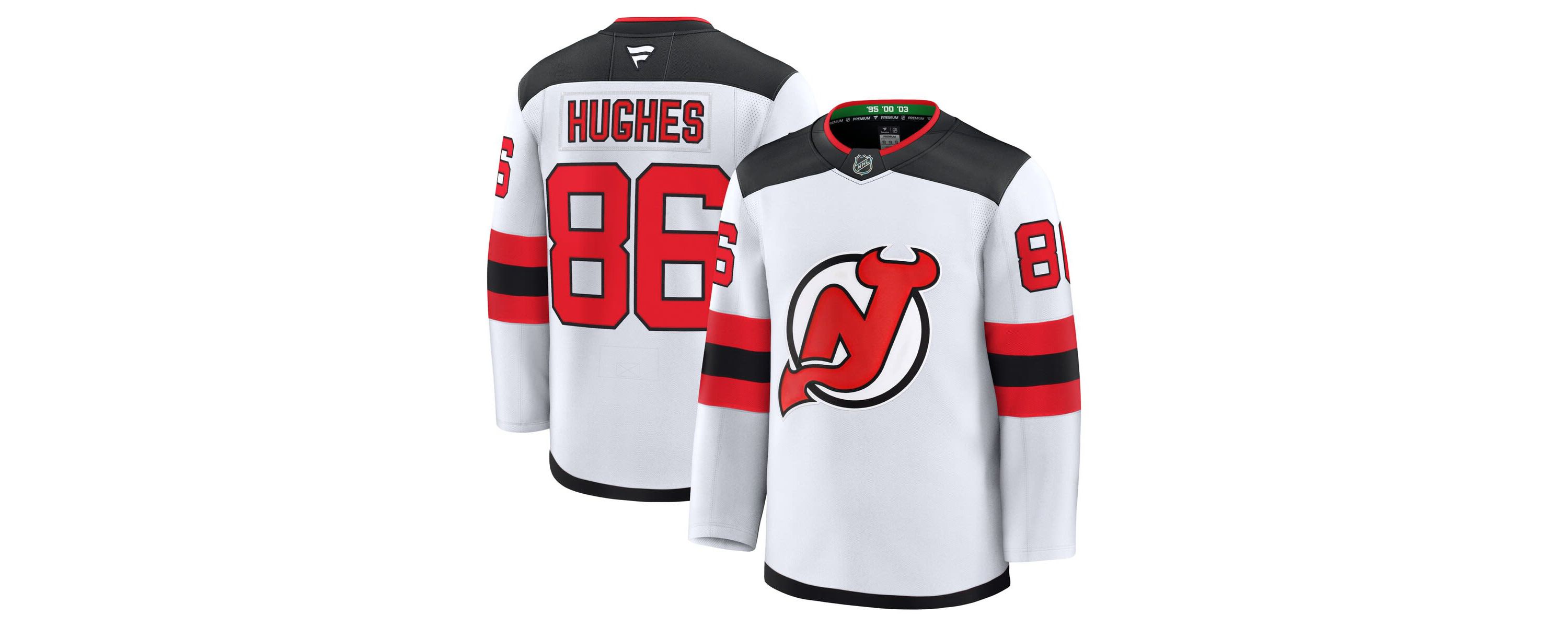 NHL Fanatics Jack Hughes New Jersey Devils Away Premium Jersey