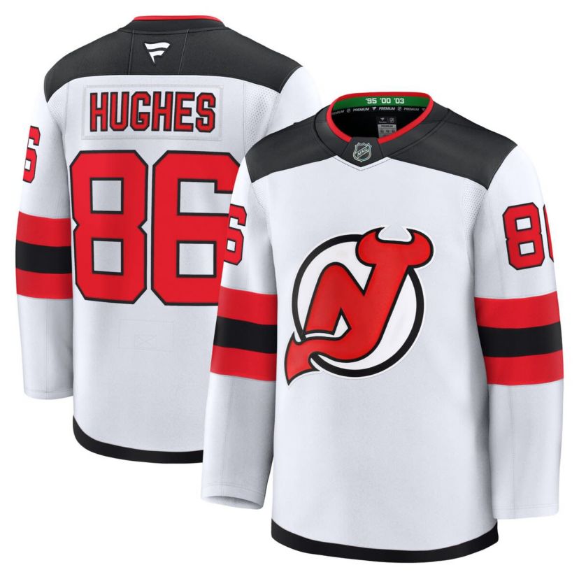 NHL Fanatics Jack Hughes New Jersey Devils Away Premium Jersey