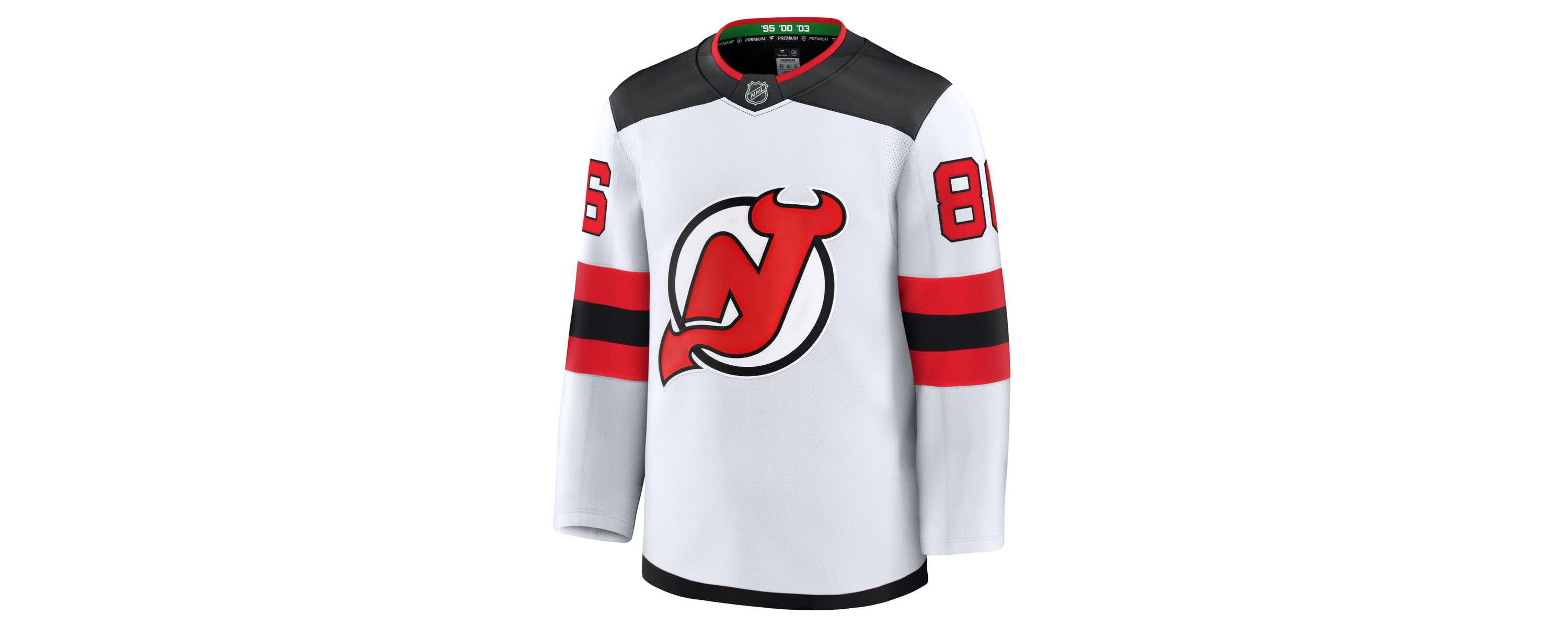 NHL Fanatics Jack Hughes New Jersey Devils Away Premium Jersey