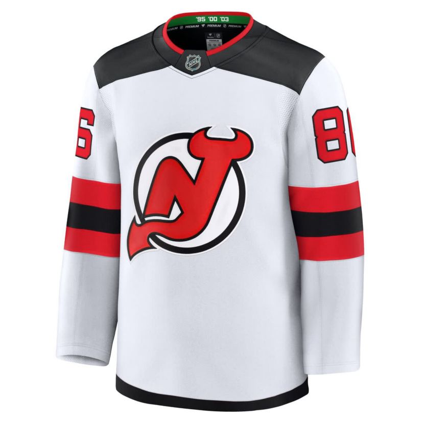 NHL Fanatics Jack Hughes New Jersey Devils Away Premium Jersey