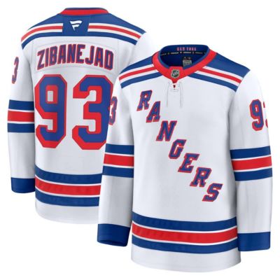Men's NHL Fanatics Mika Zibanejad New York Rangers Away Premium Jersey, White, 60 Regular
