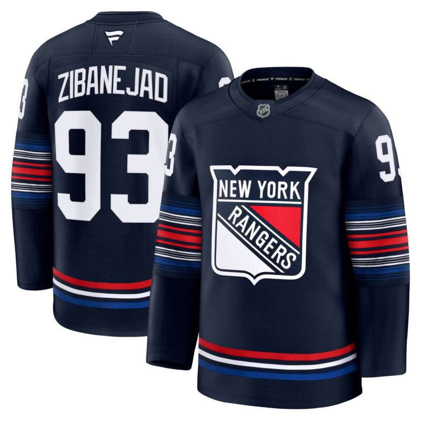 NHL Fanatics Mika Zibanejad New York Rangers Alternate Premium Jersey